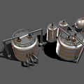 Industrial Equipment Featuring Stainless Steel Storage Tanks And Piping Systems