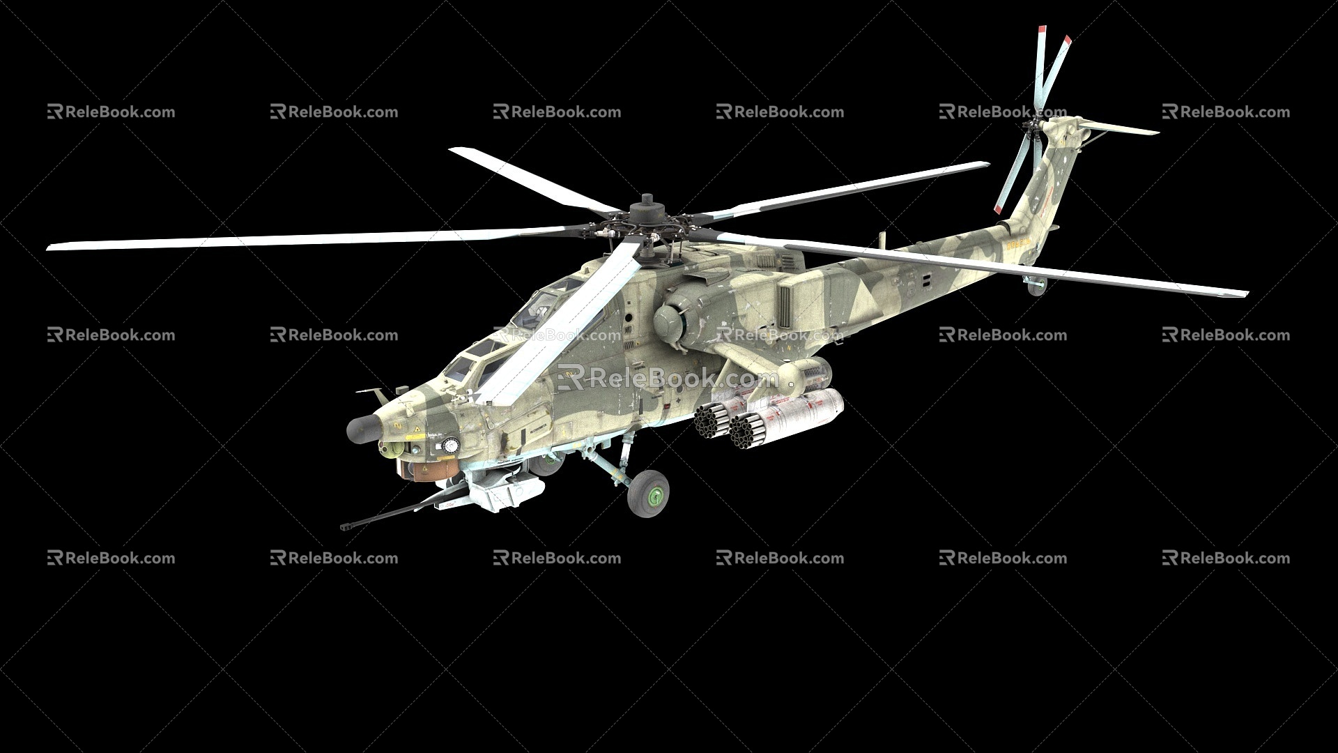 Soviet Russia Mi28 Mi28 Single Rotor Armed Helicopter Multi-Purpose Armed Helicopter Mi28 Mi28 Apache Ski 3d model