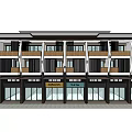Multi Story Residential Building With Ground Floor Storefronts And Traditional Roof Design
