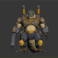 Mechanical Crocodile Character With Sci Fi Armor And Large Gun