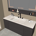 Modern Bathroom Cabinet Bathroom Counter Basin Bathroom Decoration Mirror Cabinet Sink 3d model