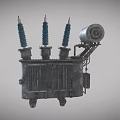 Power Transformer With High Voltage Insulators Cooling Fins And Mechanical Parts