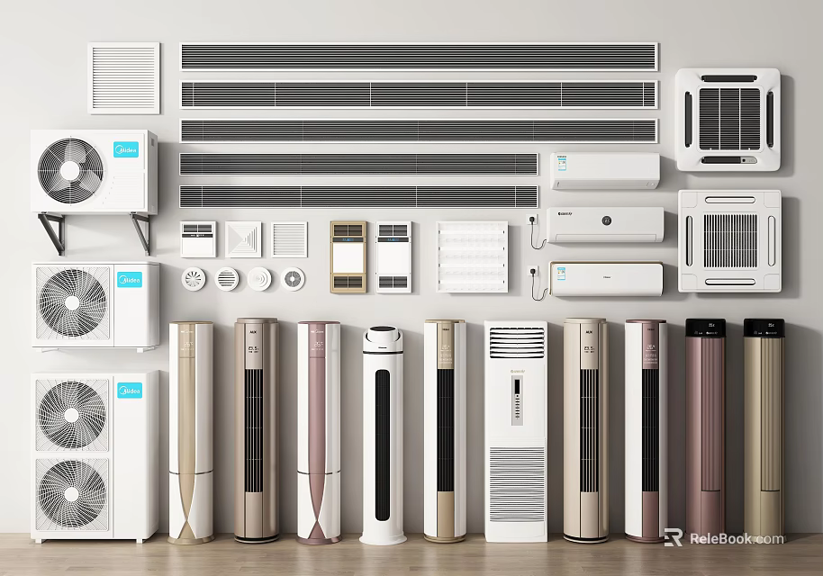 Air Conditioner Fans With Various Modern Designs And Different Styles For Home Use 3d model 