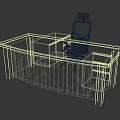 Wooden Office Desk With Spacious Tabletop And Storage Cabinets Drawers Classic Design For Workspace
