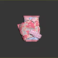 Cute Pink Kids Bed With Heart Shaped Headboard And Heart Pattern Bedding