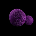 Purple Fluffy Spheres With Soft Textured Surface On Black Background