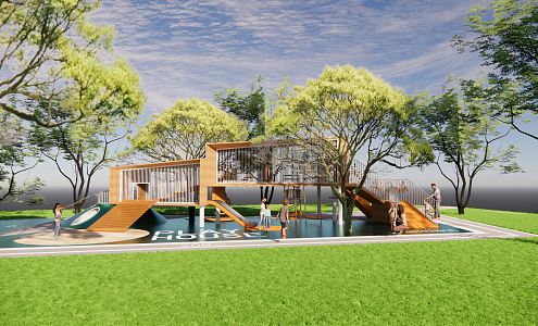 Children's play area Modern play equipment 3d model