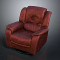 Red Leather Swivel Armchair Single Seater With Modern Comfortable Design