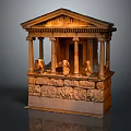 Classical Style Architectural Structure With Pediment Carvings Columns And Base Reliefs 3d model