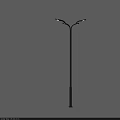 Modern Outdoor Light With Metal Lamp Post And Double Heads For Street Lighting