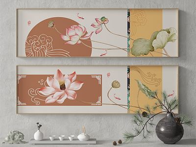 New Chinese Plant Painting Decorative Painting model