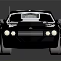 Stylish Black Toy Car With White Skull Flame Design And Reflective Wheels