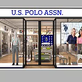 Modern US Polo Assn Brand Clothing Store With Attractive Window Display And Various Fashion Apparels