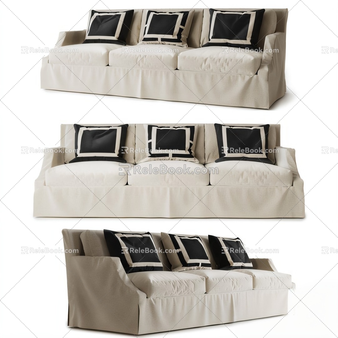 European-style Multi-person Sofa Pillow Pillow 3d model