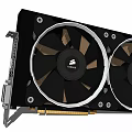 High Performance Computer Graphics Card With Dual Black Fans And Cooler Design 3d model