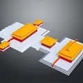Traditional Chinese Palace Architecture With Yellow Roofs Red Bases And Symmetrical Layout