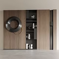 Modern Wooden Bookshelf Design With Black Gold Decor And Books Vases