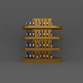 Golden Multi Tiered Wine Cabinet With Shelves Holding Wine Bottles