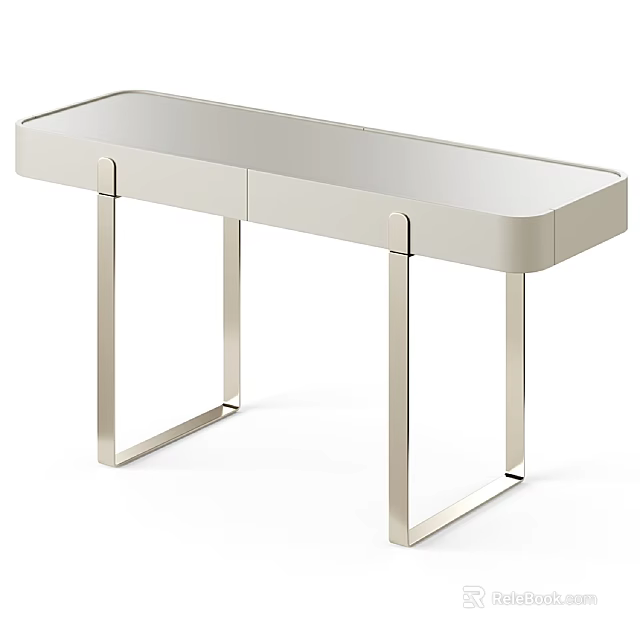 Modern Sleek Sofa and Coffee Table Set with Metal Frame and Light Colored Table Top 3d model 