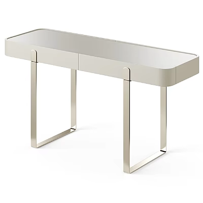 Modern Sleek Sofa and Coffee Table Set with Metal Frame and Light Colored Table Top 3d model