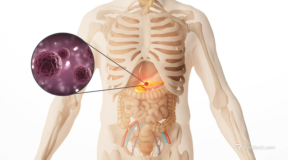 Innovative Medical Device for Stomach Area Diagnosis with Human Anatomy and Cell Imaging 3d model 