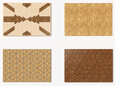 Elegant Wooden Wall Paneling With Various Geometric Patterns And Designs 3d model