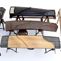 Traditional Chinese Zithers Collection With Various Handcrafted Designs And Wooden Frames