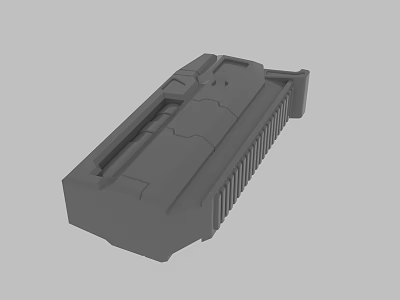 Gray 3D Model of Mechanical Component With Intricate Structure And Grooves 3d model
