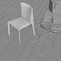 Modern Transparent Leisure Chair With Metal Legs And White Accent Chair In Interior