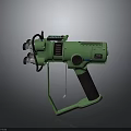 Green Handheld Industrial Equipment With Rotary Knobs Control Panel And Mechanical Parts