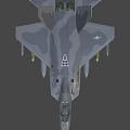 Gray Camouflage Fighter Jet With Missiles Under Wings Tail Insignia And Transparent Cockpit