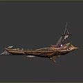 Fantasy Decorative Ship With Elaborate Structure Tall Mast And Colorful Details