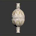 Elegant Decorative Vase With Gold And White Patterns And Intricate Design Details