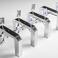 Public Facility Metal Turnstiles With Digital Screens For Access Control In Public Areas