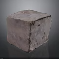Natural Pink Stone Cube With Rough Textured Surface And Solid Structure For Decor