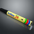 Artline 70 Permanent Marker For Daily Use With Yellow Body And Multicolored Rings