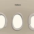 Poliform Three White Wall Mounted Mirrors With Different Shapes Modern Design