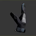 Black and White Leather Glove With Grip Design And Stitched Pattern For Daily Use