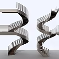modern revolving staircase 3d model