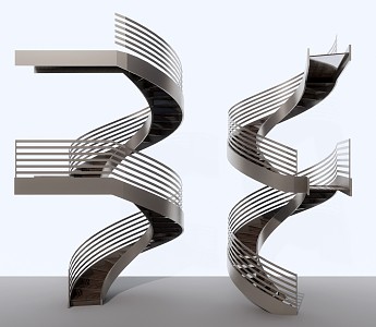 modern revolving staircase 3d model