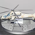 Weapon Detailed Military Helicopter Models Displayed On Multiple Circular Bases 3d model