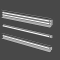 White Kitchen Lighting Strips In Various Lengths Mounted On Gray Background 3d model