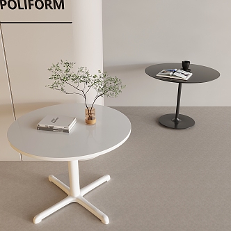 Nordic Cream Style Small Round Table Solid Wood Round Lifting Coffee Table Rock Board Coffee Table Side Table Dining Table 3d model