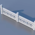 Elegant White Chinese Style Railing With Intricate Carved Patterns For Home Use 3d model