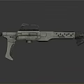 Modern Futuristic Tactical Weapon With Scope Holes And Gray White Finish
