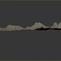 Scenic Topographic Terrain Model With Rolling Mountains And Natural Earth Tones