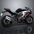 Modern Sporty Motorcycle With Sleek Body Red Black Accents And Alloy Wheels