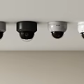 Projection Monitoring System With Multiple Dome Security Cameras Mounted On Ceiling