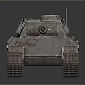 3D Military Tank Model With Realistic Metal Texture Detailed Turret And Tracks On Dark Background