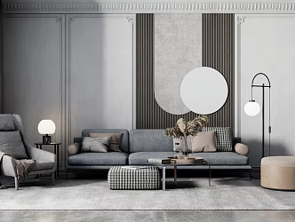 Modern sofa coffee table combination 3d model